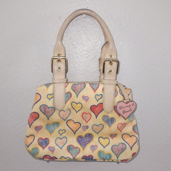 Vtg Dooney & Bourke Heart Handbag Mini Satchel Tote Bag Y2K - Picture 1 of 14
